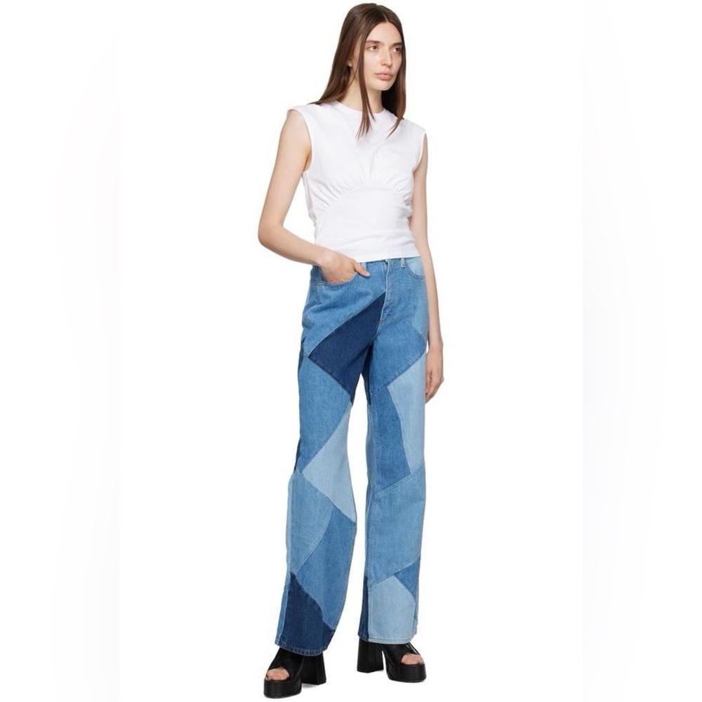 Frame Denim Multi-Blue Patchwork Jeans